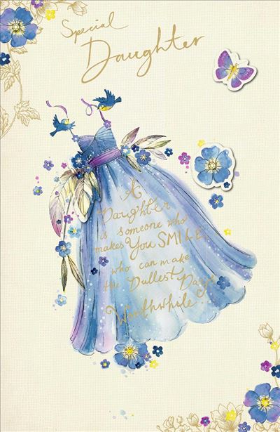 Daughter Birthday Card - The Elegant Blue Dress