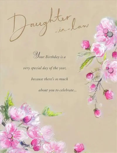 Daughter-in-Law Birthday Card - Calmness Of Pink Flowers