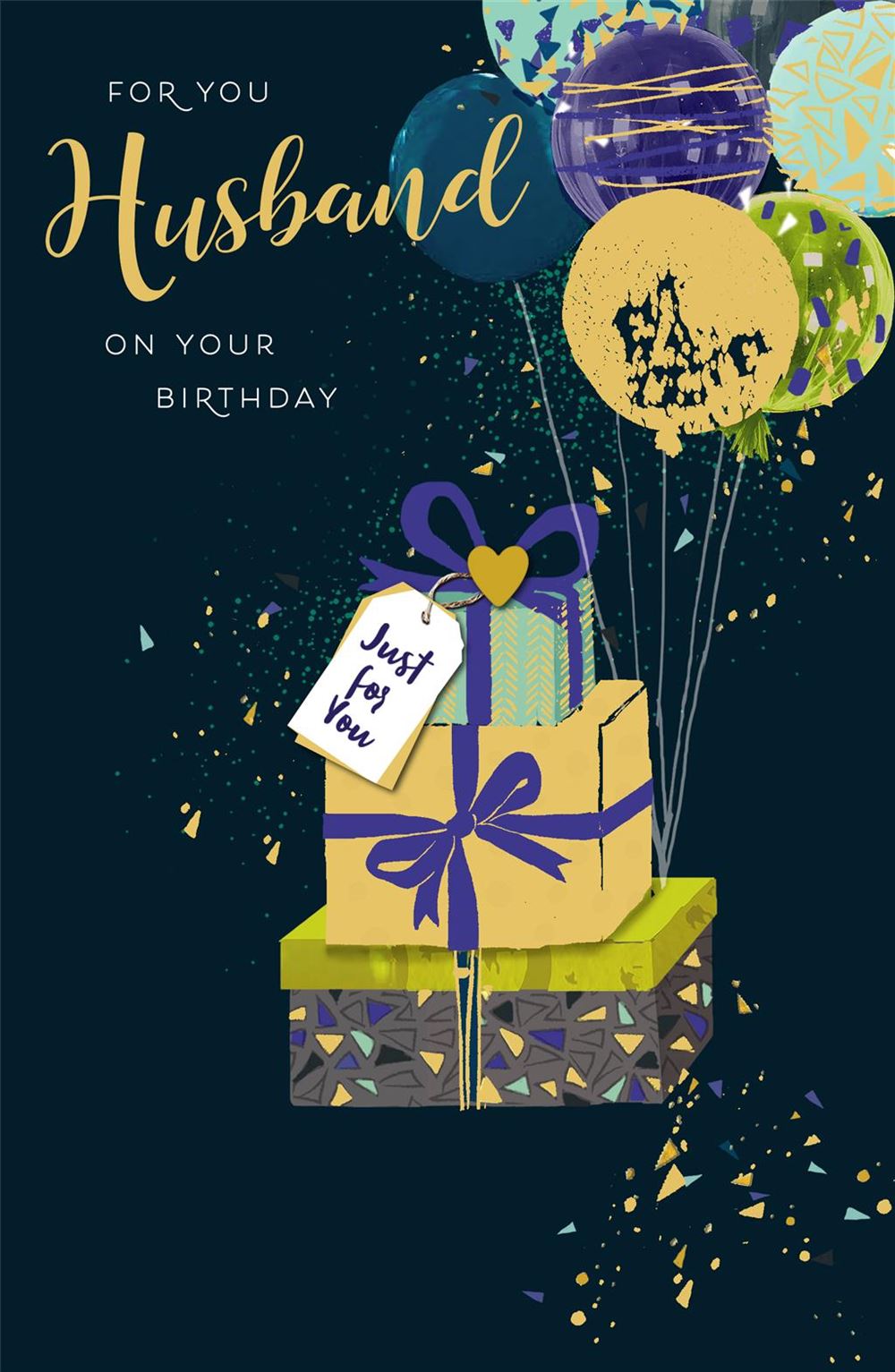 Hand-Finished Husband Birthday Card - Presents Afloat
