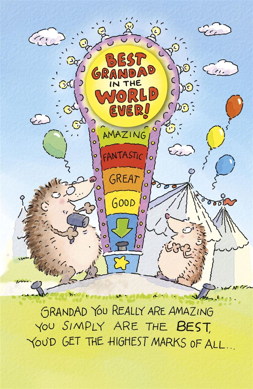 Humorours Grandad Birthday Card - Best Grandad in the World - Badge Included