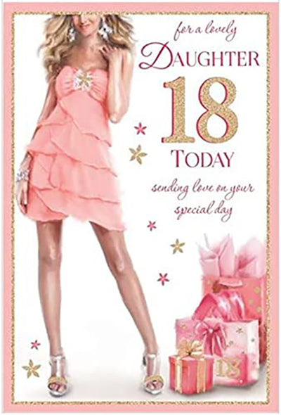 18th Daughter Birthday Card - Pretty Dress
