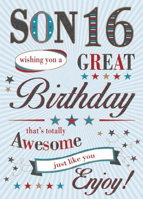 Son 16th Birthday Card - Awesome Son