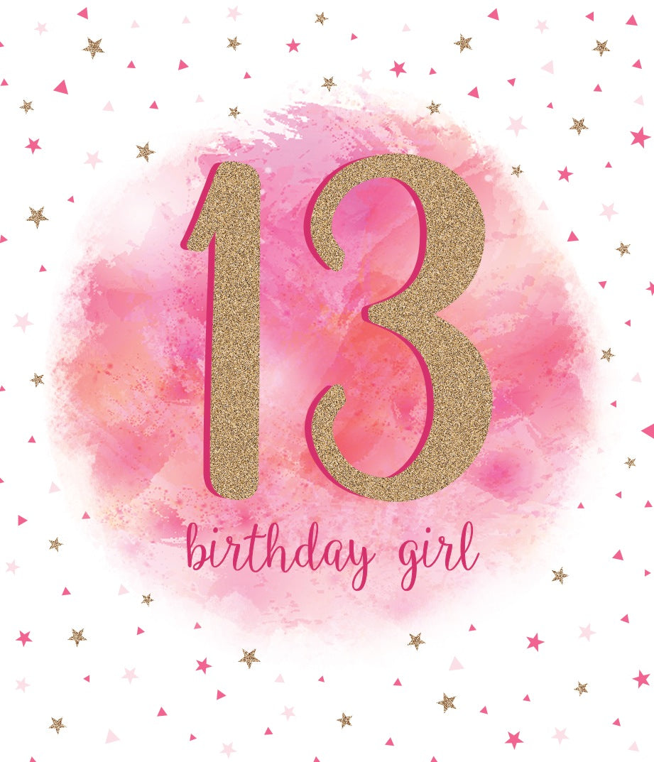 13th Birthday Card - Golden 13 And Fabulous
