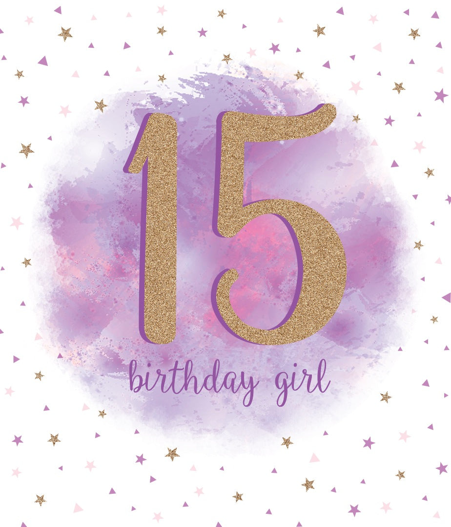 15th Birthday Girl Card - Minimal Sparkles