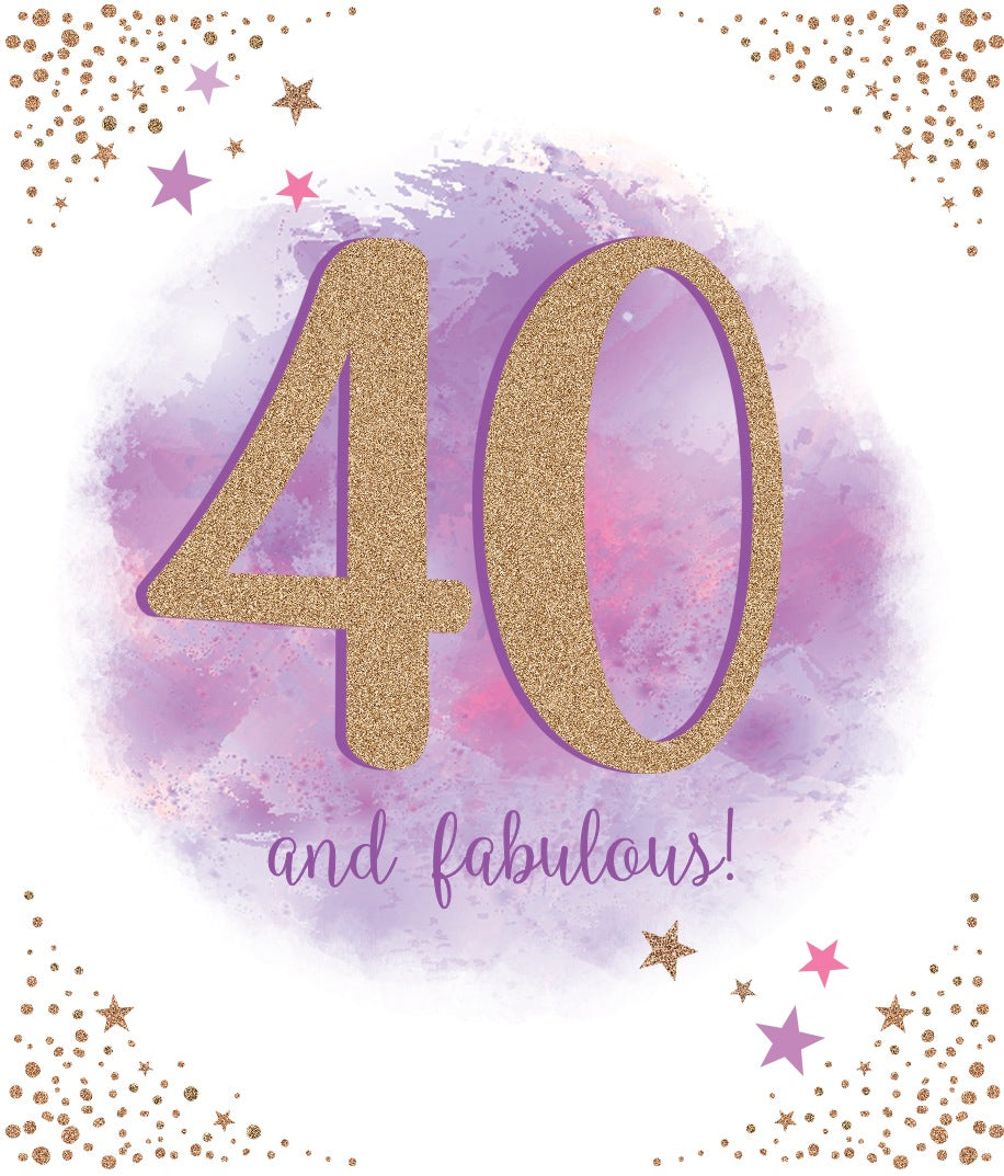 40th Birthday Card - Golden 40 And Fabulous