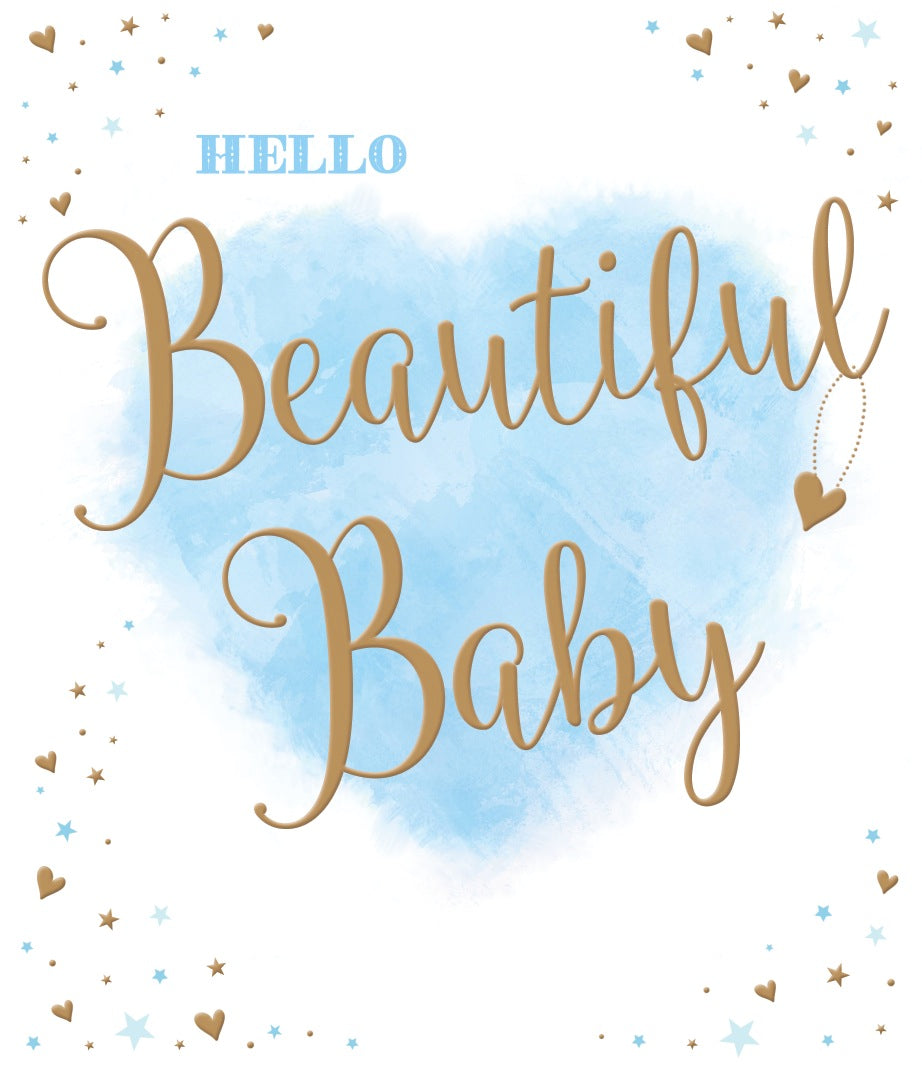 New Baby Boy Card - Golden Love