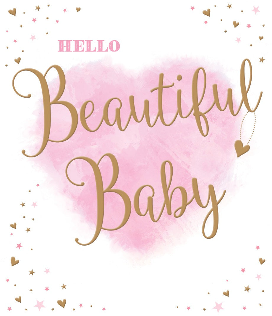 New Baby Girl Card - Golden Love