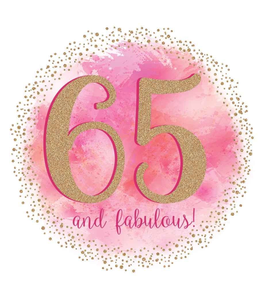 65th Birthday Card - Golden 65 And Fabulous
