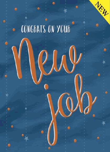 New Job Card - Word Art Congratulations