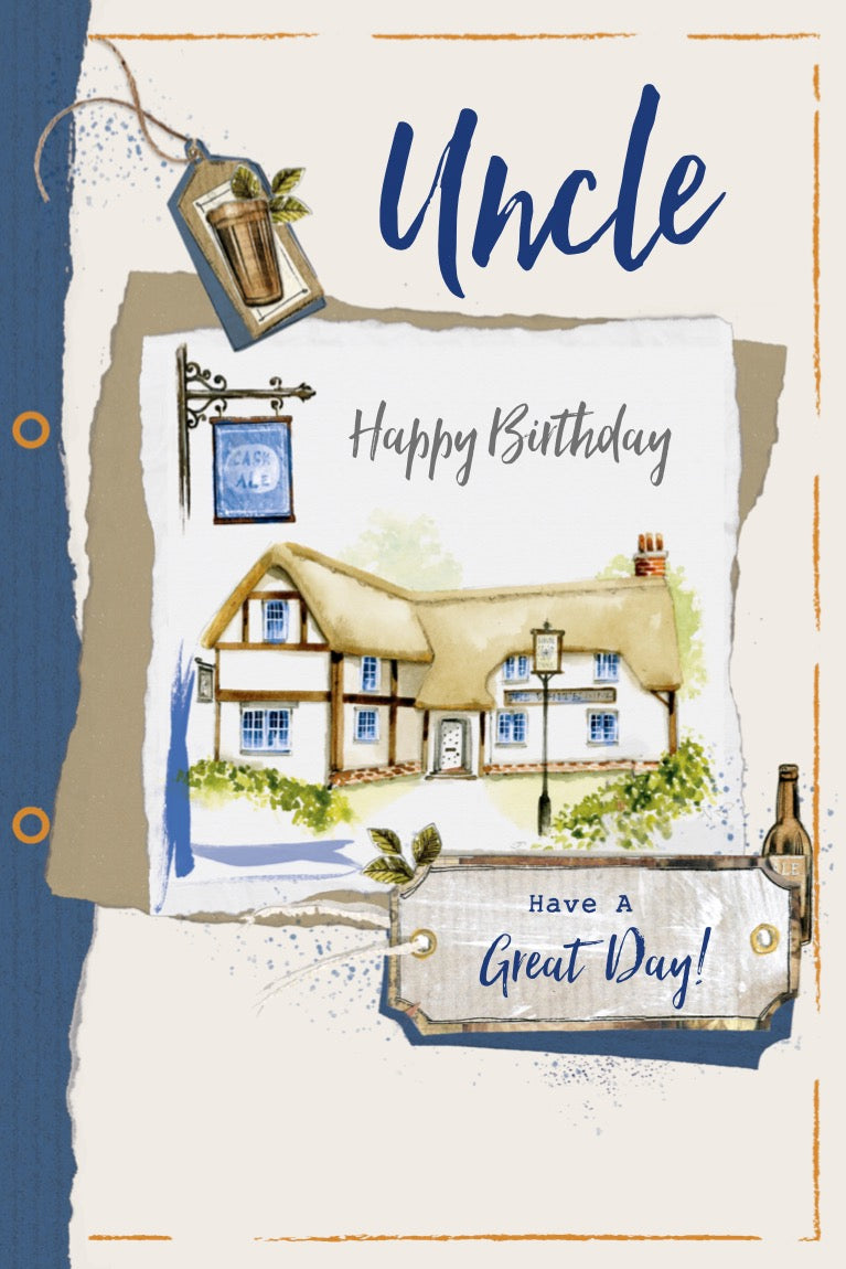 Uncle Birthday Card - A Thatched Pub