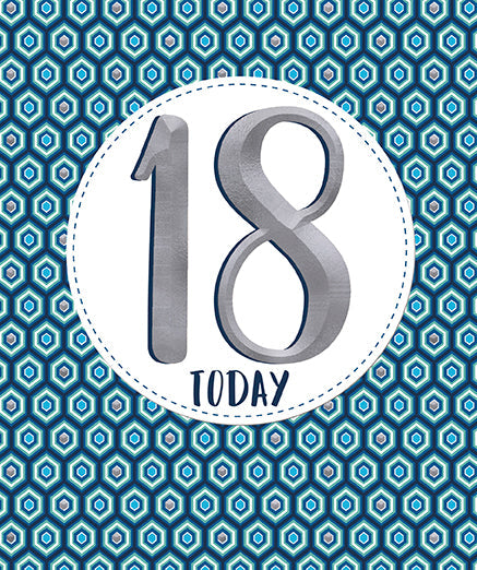 18th Birthday Card - Symmetrical Bold 18