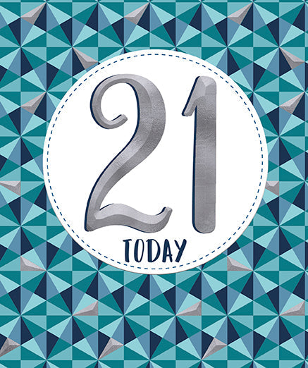 21st Birthday Card - Symmetrical Bold 21