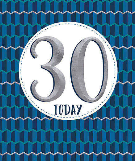 30th Birthday Card - Symmetrical Bold 18