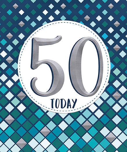 50th Birthday Card - Symmetrical Bold 50