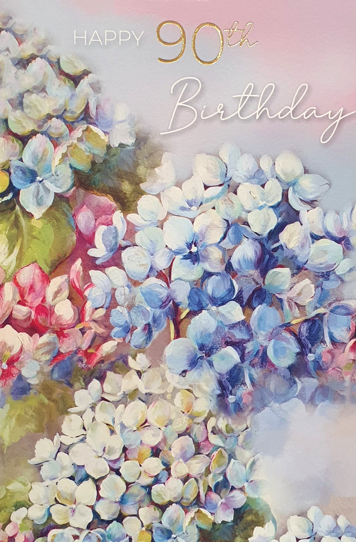 90th Birthday Card - Pretty Violets