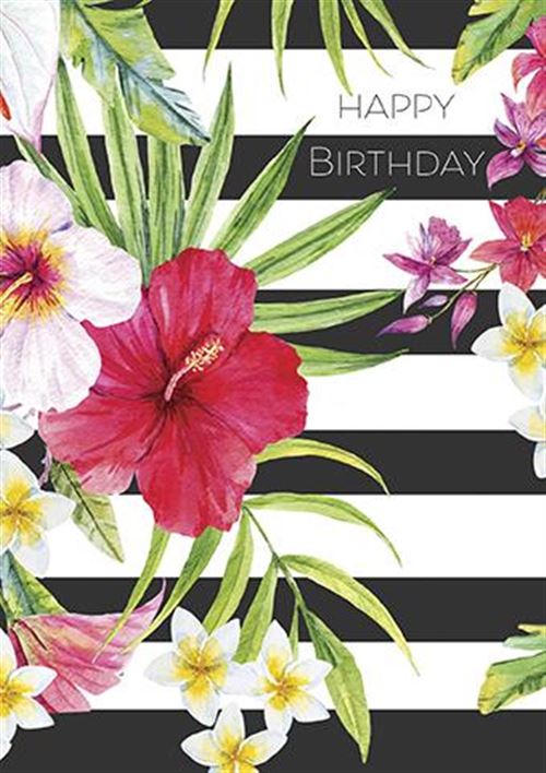 Birthday Card - Pink Hibiscus