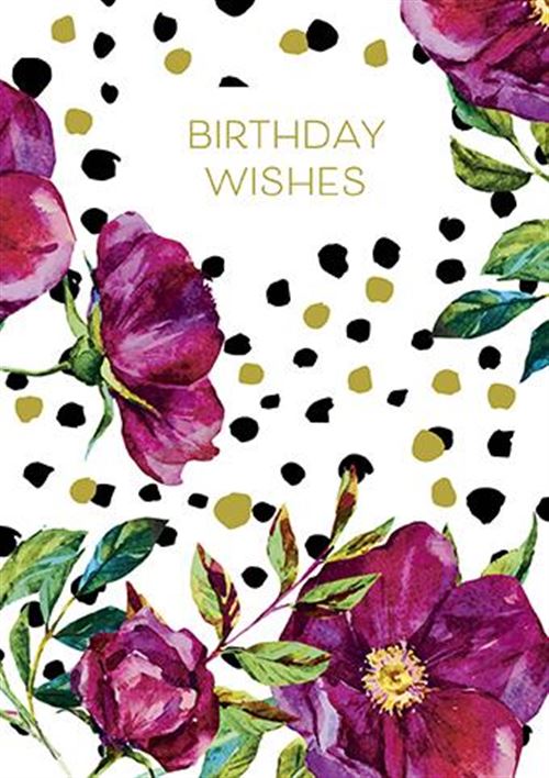 Birthday Card - Deep Pink Florals