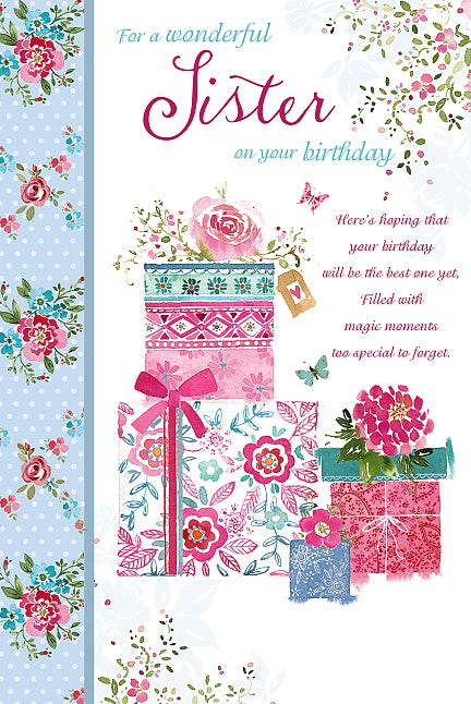 Sister Birthday Card - Flowers With Savvy Presents