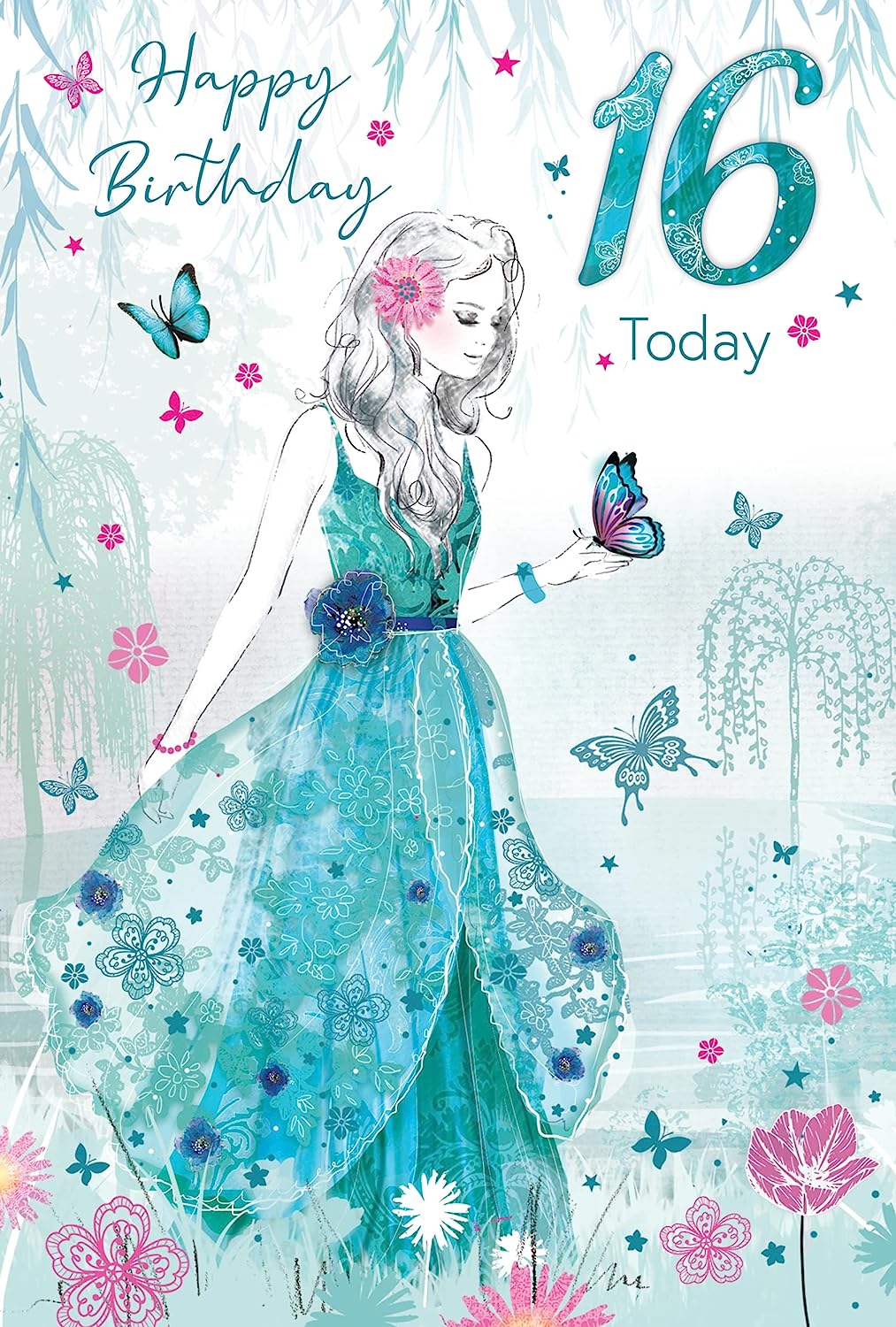 16th Birthday Card - Elegant Female In  A Stunning Dress