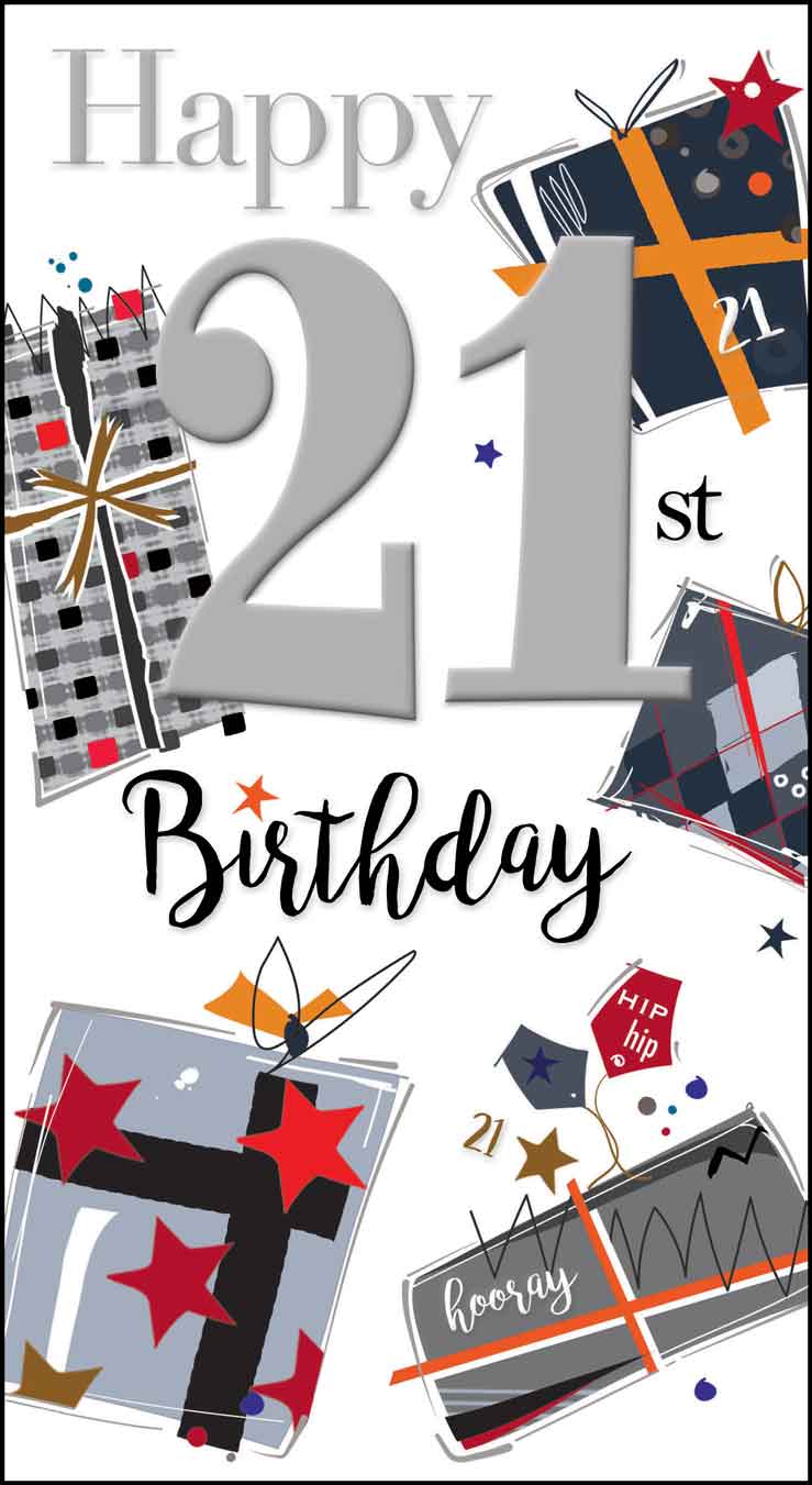 21st Birthday Card - Hip Hip Hooray Gifts Galore