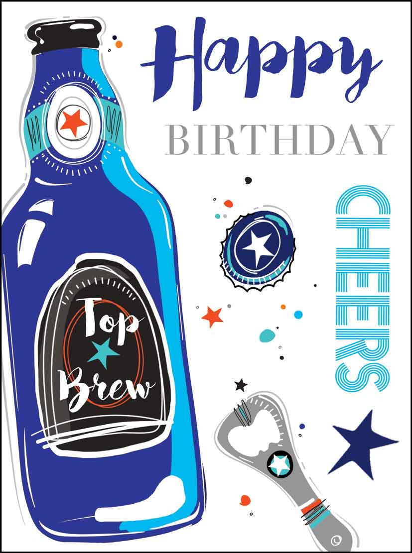 Birthday Card - Time For A Top Brew