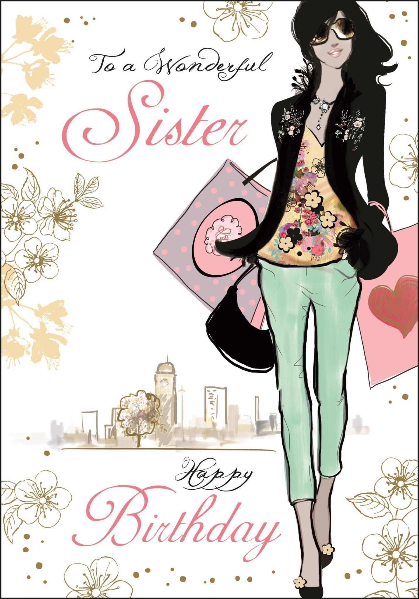Sister Birthday Card - Suave And Elegant