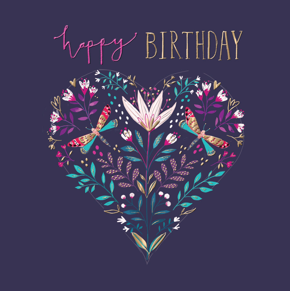 Birthday Card - Dragonfly Heart