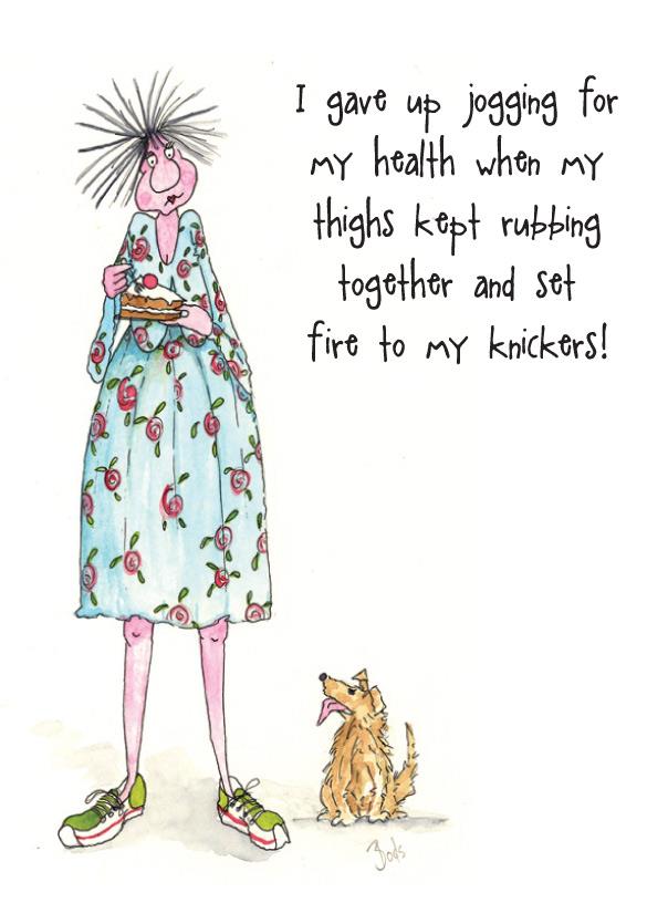 Humorous Blank Card - Gave Up Jogging