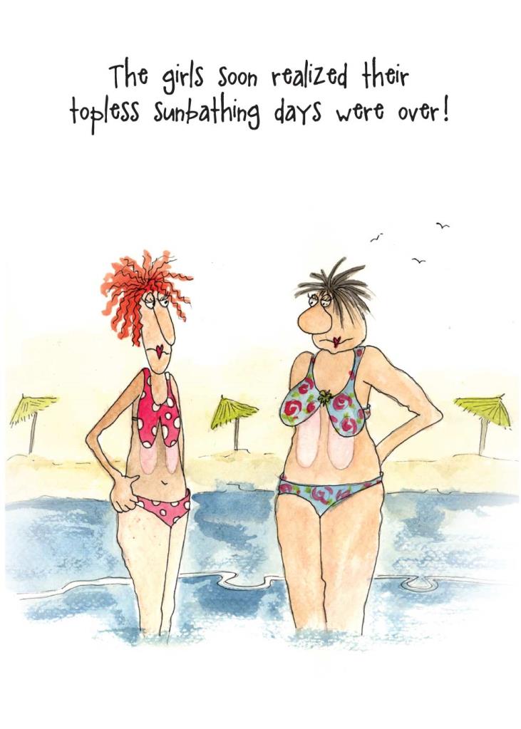 Humorous Blank Card - Brief Sun Bathing Days 