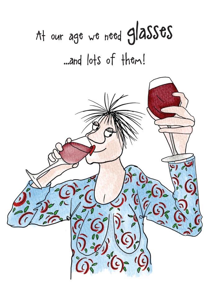 Humorous Blank Card - We Need Lots of Glasses