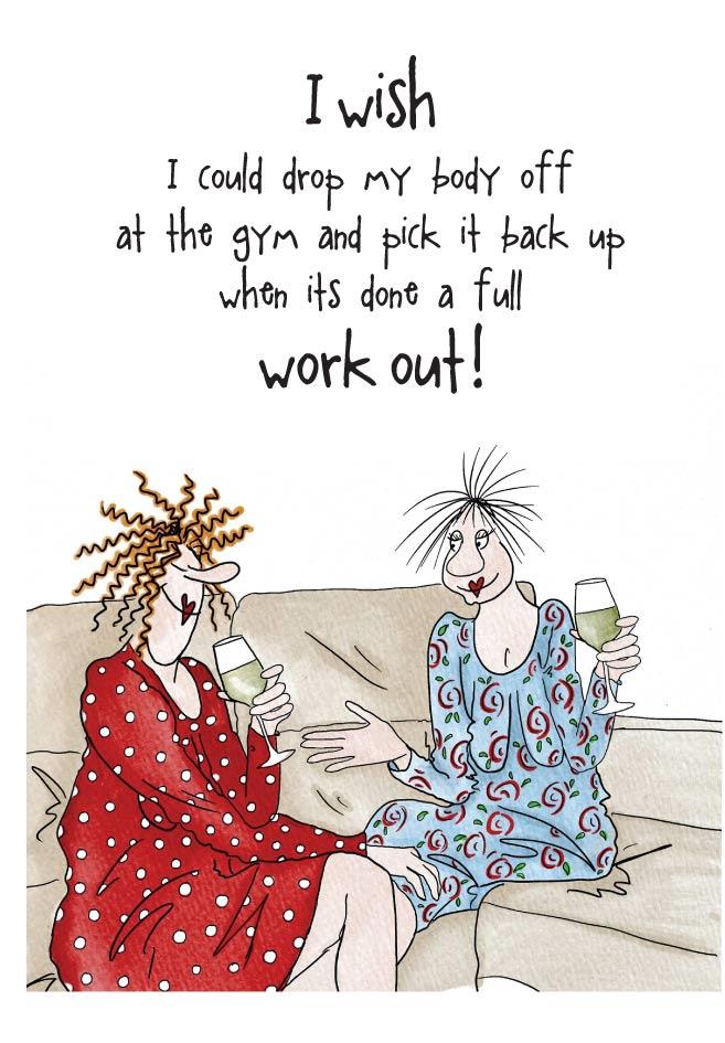 Humorous Blank Card - Workout