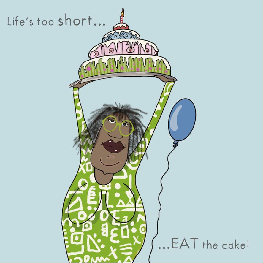 Humorous Blank Card - Eat The Cake 