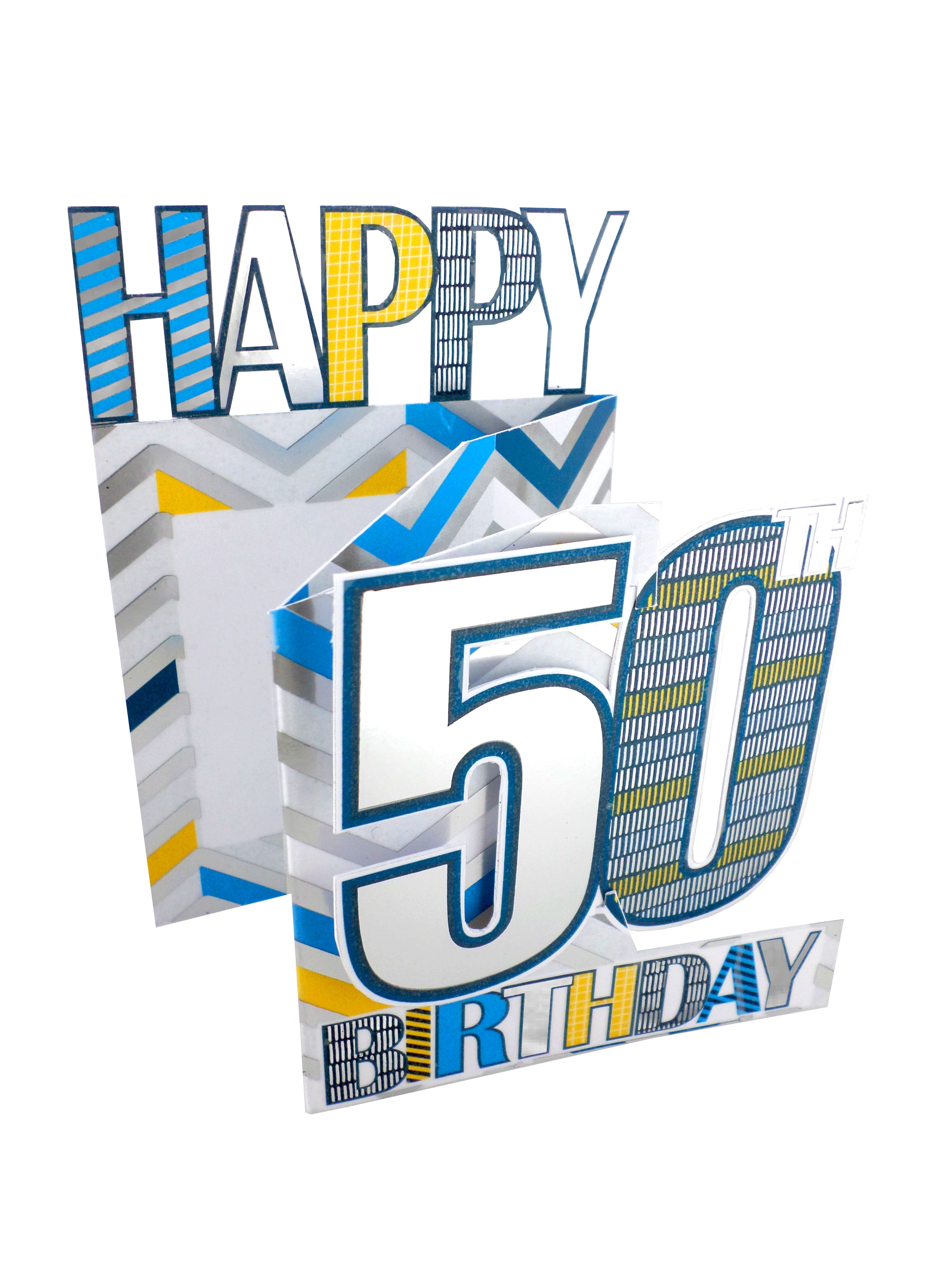 3D 50th Birthday Card - Concertina Effect