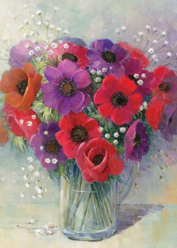 Birthday Card - Colourful Poppies