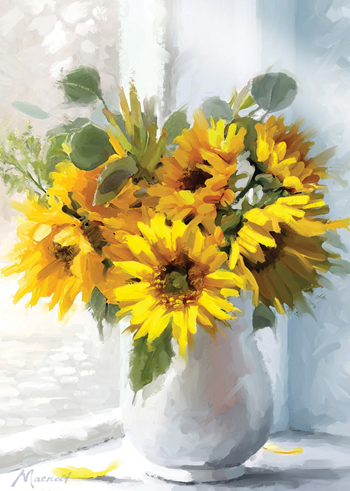 Birthday Card - Sunflowers in a Vase