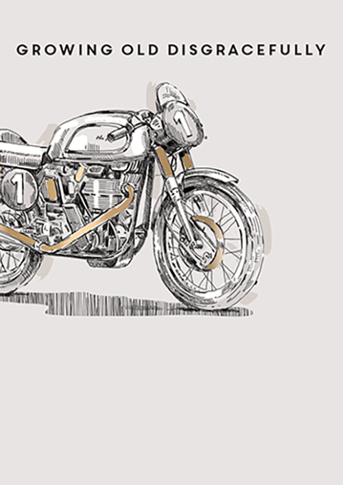 Birthday Card - Classic Motorbike