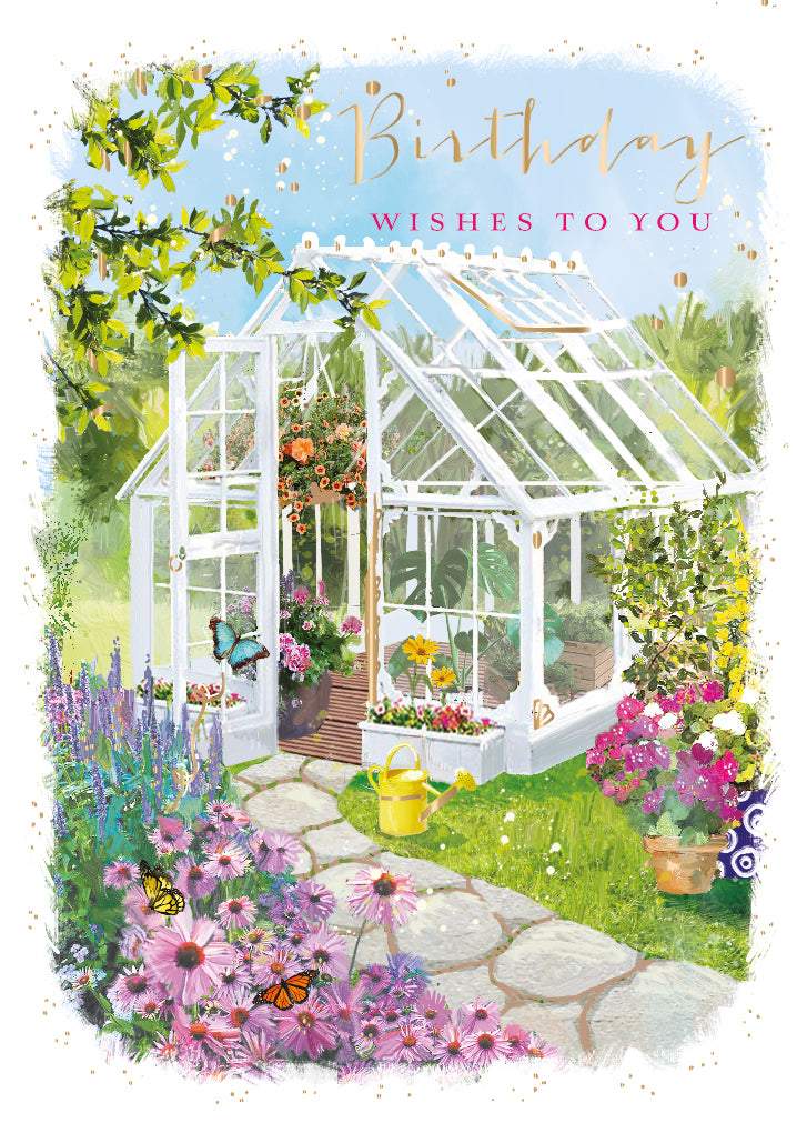 Birthday Card - Spring Greenhouse