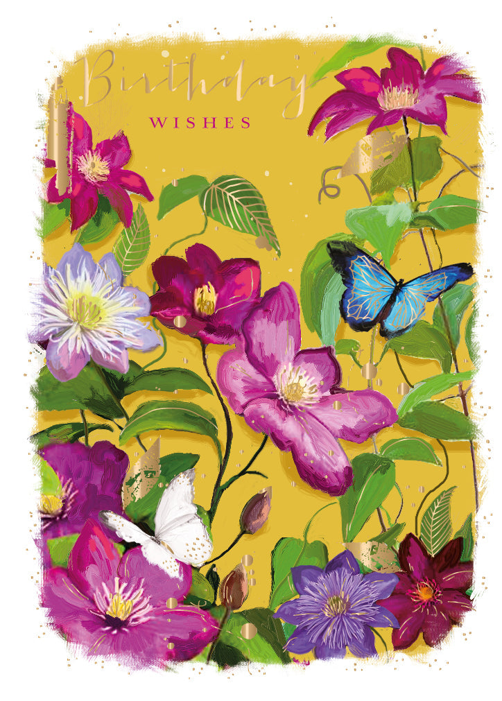 Birthday Card - Clematis
