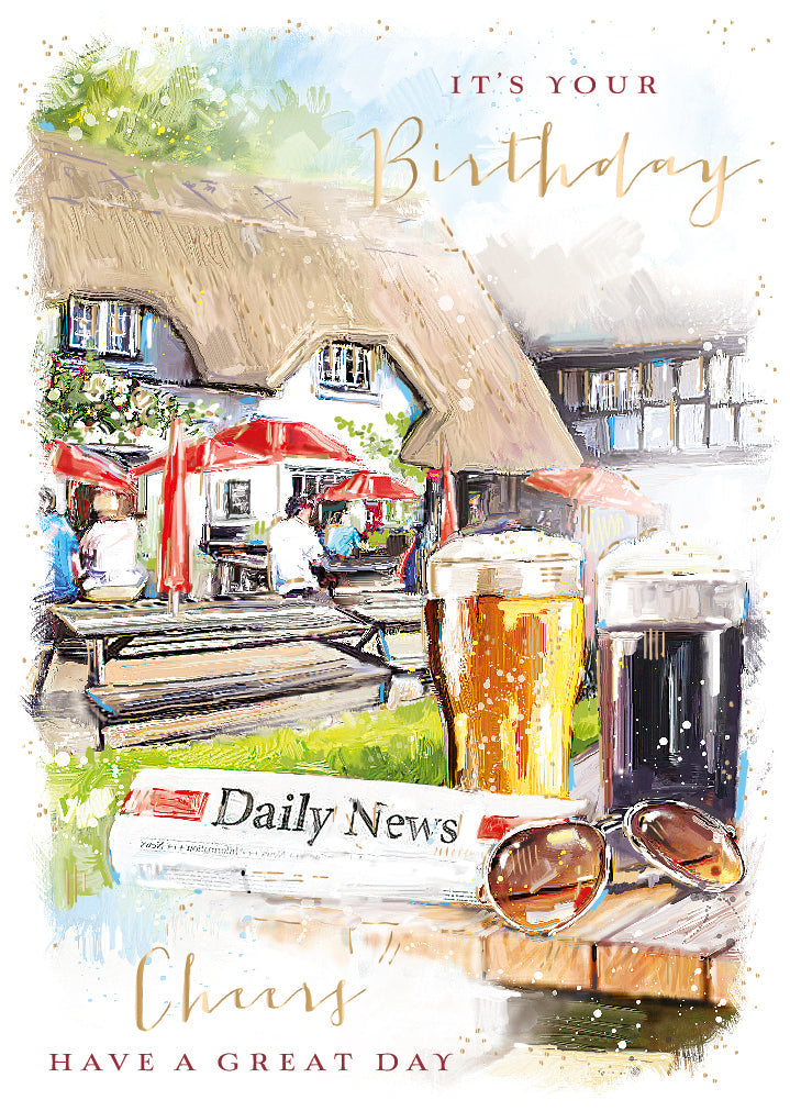 Birthday Card - Cheers - At The Pub