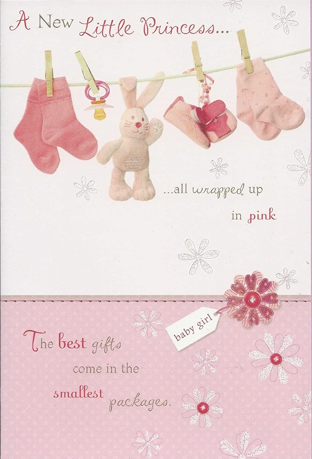 New Baby Girl Card - The Wonder Of Small Packages