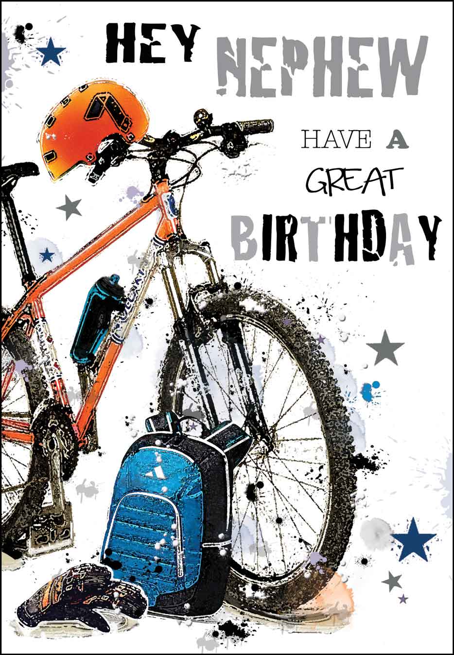 Nephew Birthday Card - Mountain Bike To The Ready