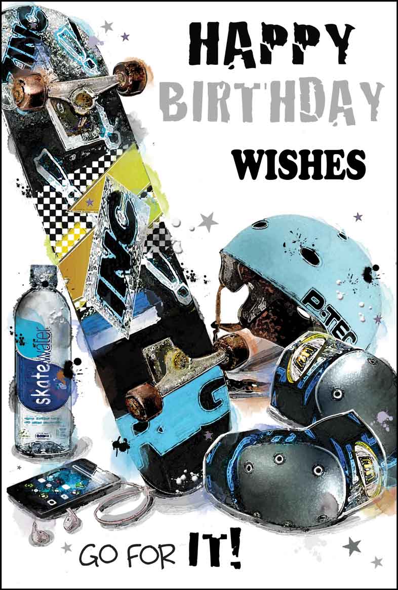 Birthday Card - Skating Accessories