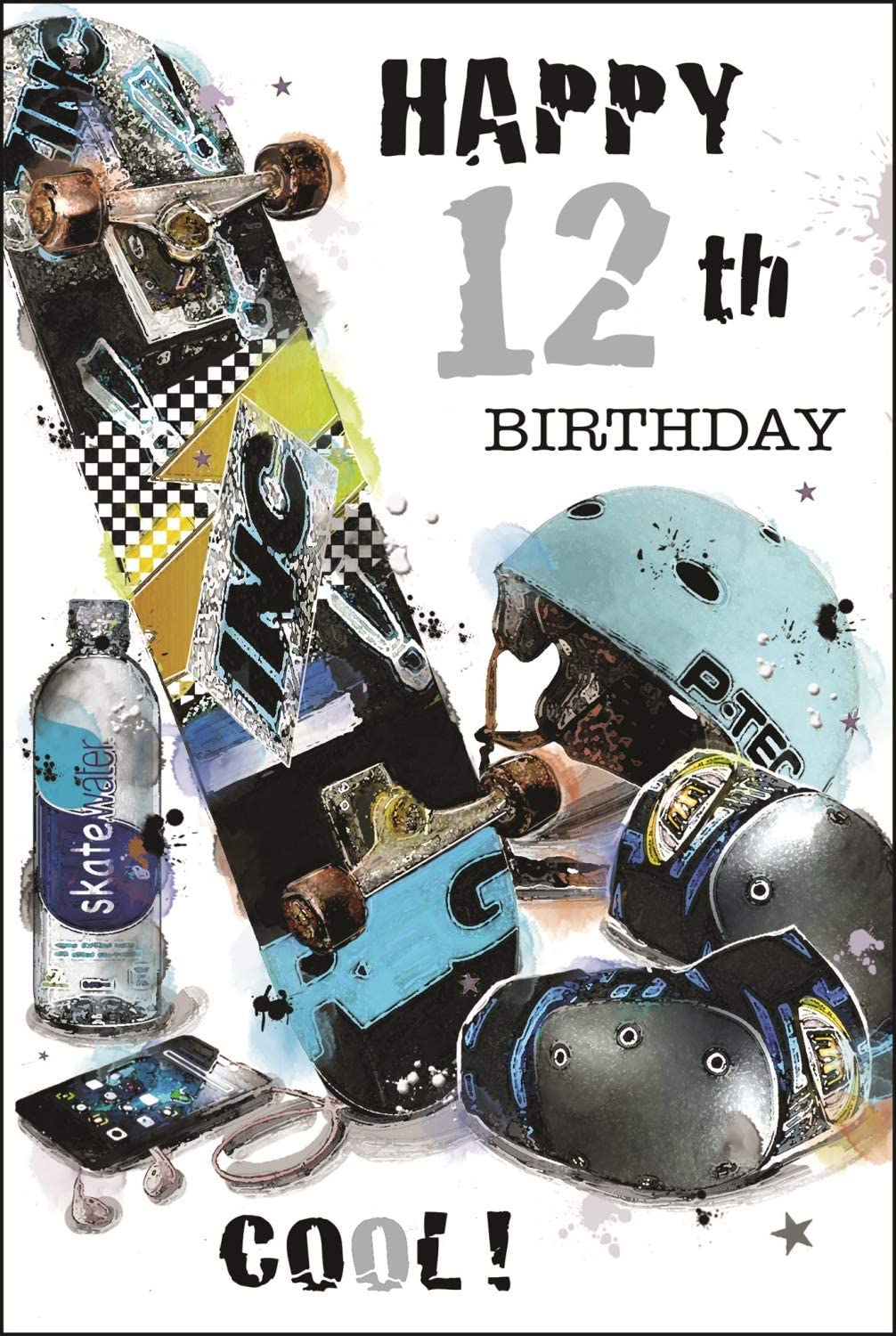 12th Birthday Card - The Cool Skateboarder