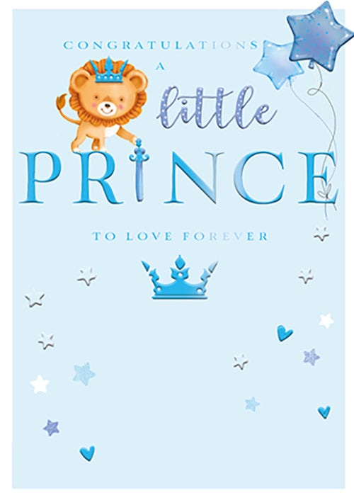 New Baby Boy Card - Little Prince
