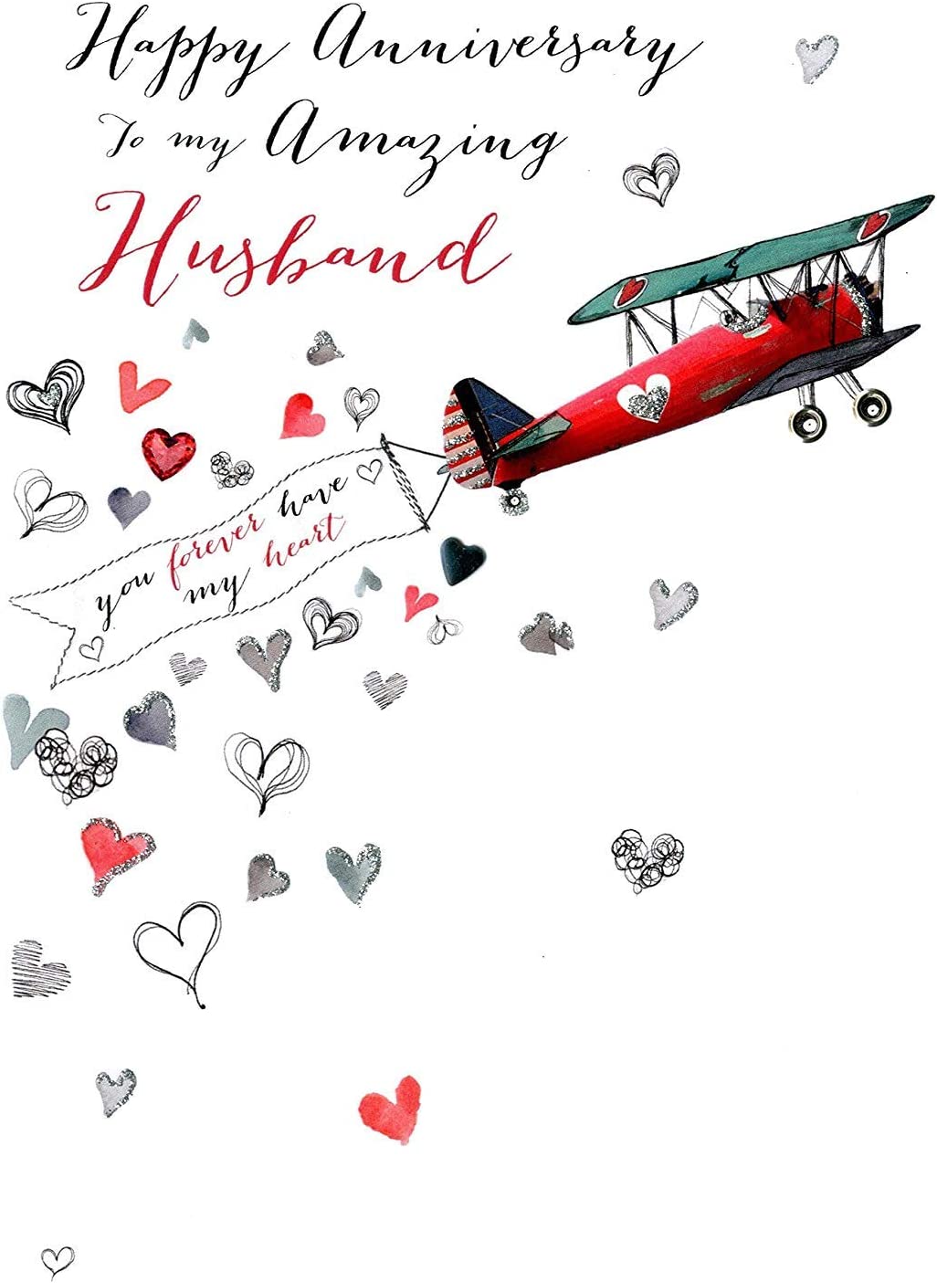 Husband Anniversary  Card - Love Takes Flight