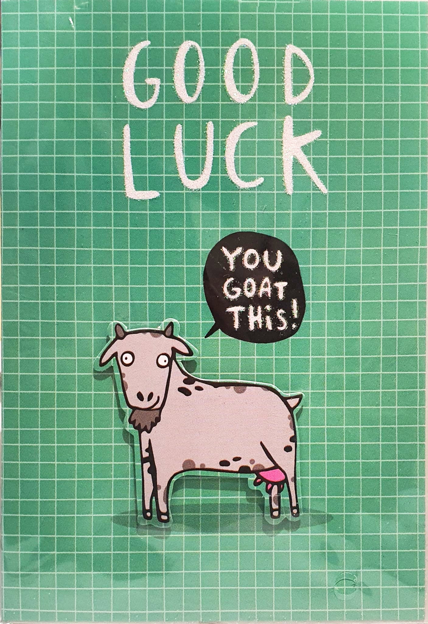 Hand-Finished Good Luck  Card - The Goat 