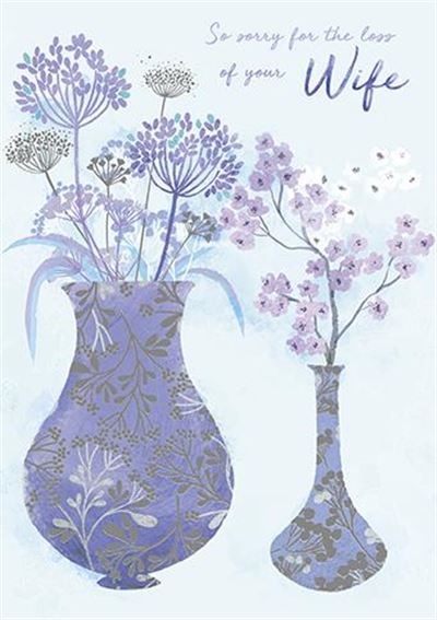Wife Sympathy Card - Agapanthus And Forget Me Nots