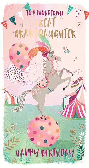 Great Granddaughter Birthday Card - Circus Talent