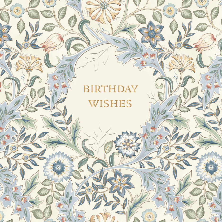 Birthday Card Blank - Traditional Floral Designs - Morris & Co