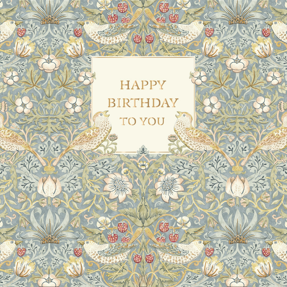 Birthday Card Blank - Birds - Morris & Co